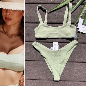 L*SPACE x Revolve Set - Pointelle Rib Jess Bikini Top & Cabana Bitsy Bottom S/L